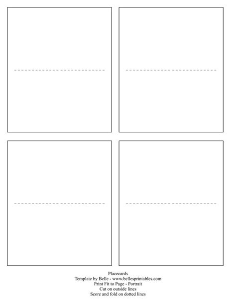 Fold Over Place Card Template - Ideas.sybernews.com