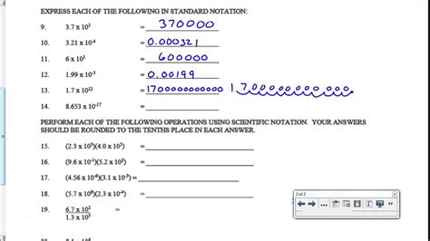 Scientific Notation Worksheet #1 Objective #17 Answer Key – Kidsworksheetfun