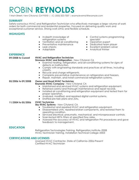 HVAC Technician Resume Example | MyPerfectResume