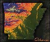 Colorful Map of Arkansas | 3D Physical Topography