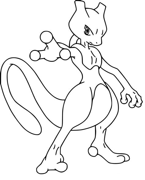 Coloriage Mewtwo Pokemon à imprimer