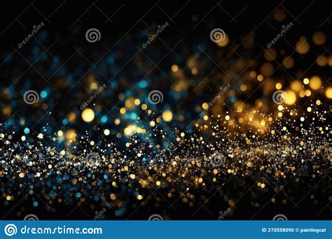 Background of Glitter Lights Blue Gold, Abstract, Backgrounds Stock Illustration - Illustration ...