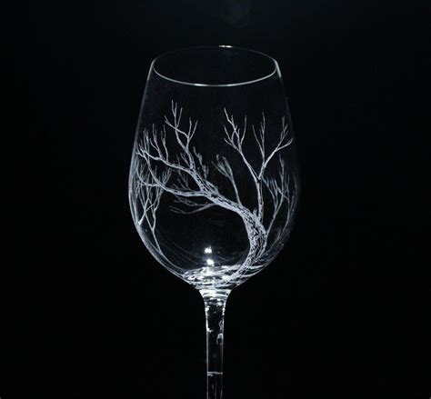 Tree wine glass 3.JPG | Glass engraving, Glass etching stencils, Engraving glass diy