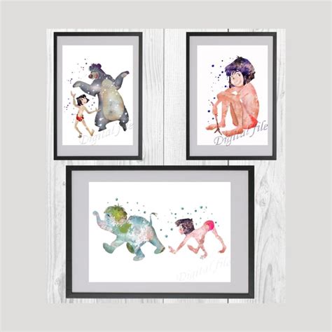 The Jungle Book Mowgli Set Disney Art Print Digital Files nu - Inspire Uplift