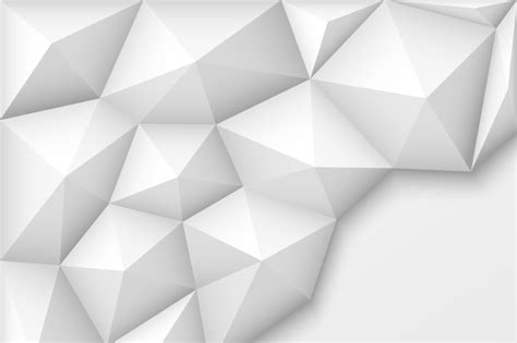 White 3d geometric abstract vector background with low polygon pattern ...