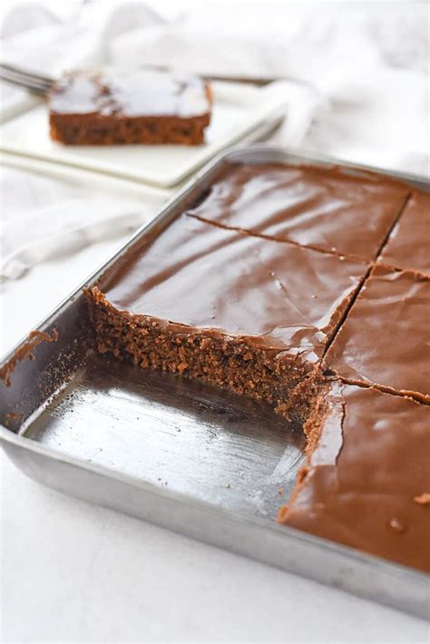 Chocolate Sheet Cake for Two {Texas Sheet Cake} by Leigh Anne Wilkes