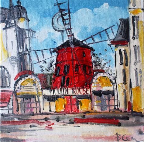 Paris Moulin rouge painting oil framed original Handmade | Etsy | Painting, Paris wall art ...