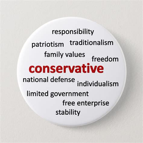 Conservative philosophy and values pinback button | Zazzle