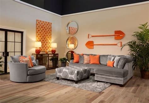 20+ Stylish Orange And Grey Living Room Décor Ideas | Living room orange