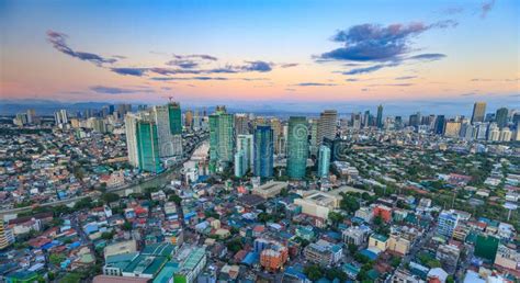 Manila Skyline. Night View of Makati, the Business District of Metro ...