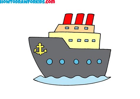 How to Draw a Ship - Easy Drawing Tutorial For Kids