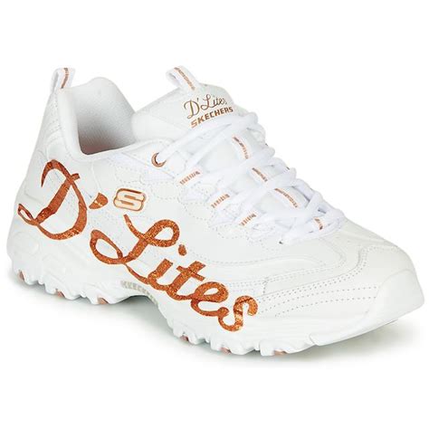 Skechers D'LITES women's Shoes (Trainers) in White | 13165-WTRG | FOOTY.COM