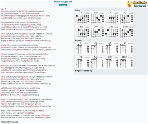 Chord: Don't Forget Me - tab, song lyric, sheet, guitar, ukulele ...