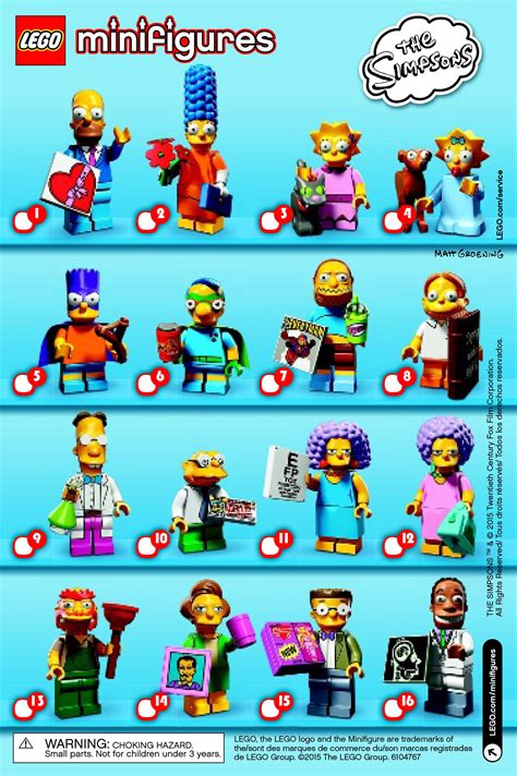 Minifigures Simpsons Series Checklist Leaflet | ubicaciondepersonas.cdmx.gob.mx