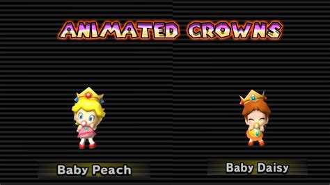 Mario Kart Wii - Baby Peach & Daisy Crown Animations - YouTube