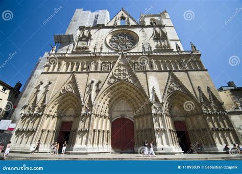 Cathedral Lyon France Painted Stained Glass Stock Photo | CartoonDealer ...