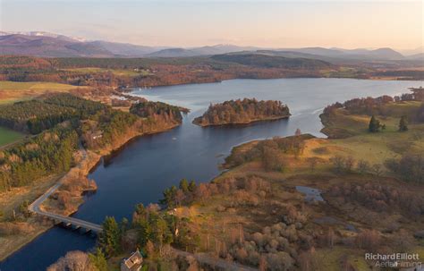 Loch Insh at sunset, April 2019 - Richard Elliott Aerial Filming