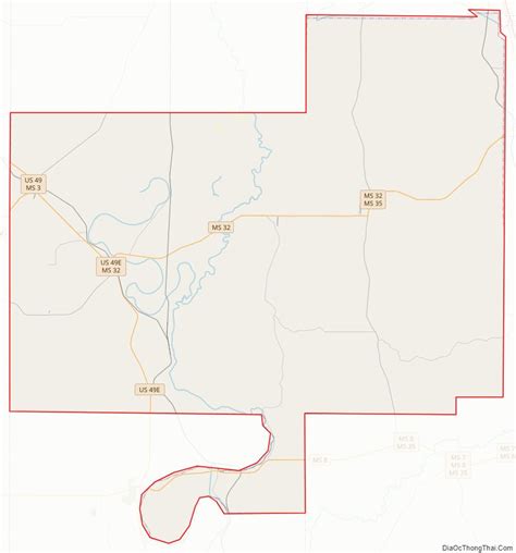 Map of Tallahatchie County, Mississippi - Thong Thai Real