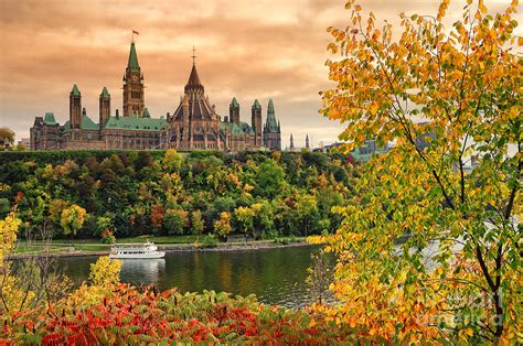 Ottawa Parliament Hill Autumn Photograph by Charline Xia