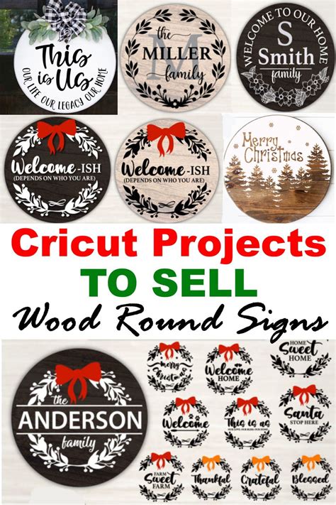 CRICUT Projects To SELL: Wood Round Signs | Cricut projects, Cricut christmas ideas, Cricut ...