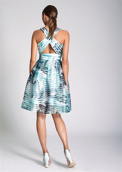 Aqua green printed dress