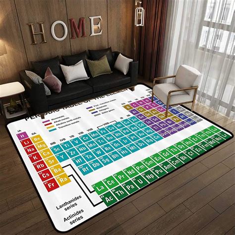 Rugs for Living Room，Periodic Table,Educational Artwork for Classroom Science Lab Chemistry Club ...