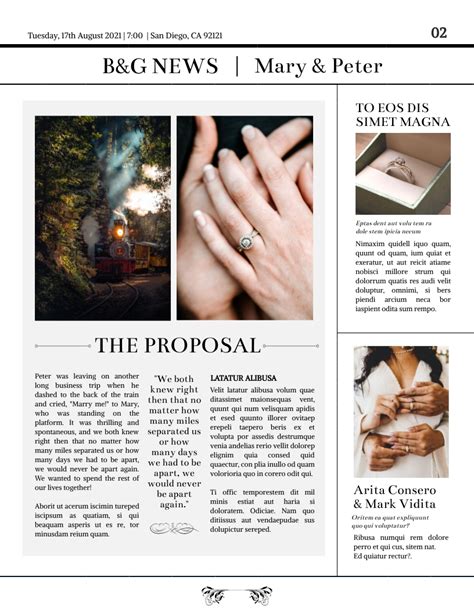 Wedding Newspaper Template | Visme