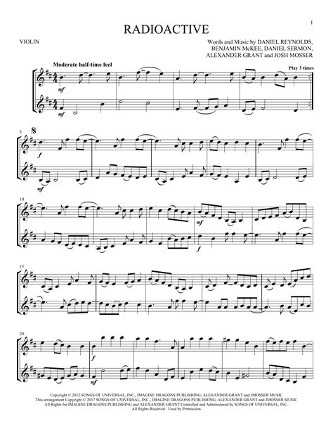 Imagine Dragons "Radioactive" Sheet Music Notes, Chords | Piano Download Jazz 156965 PDF