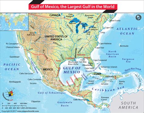 Which is the Largest Gulf in the World? | Gulf of mexico, Mexico map, World geography map