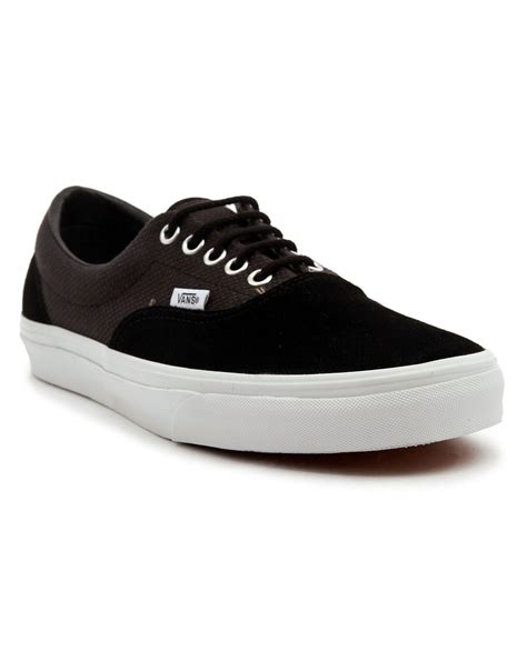 Vans Era Black Dualfabric Suede and Canvas Sneakers in Black for Men | Lyst