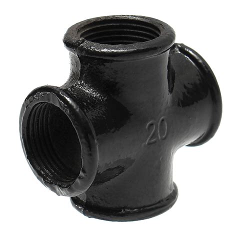 3/4 Inch Black Iron Pipe Threaded Cross Fitting Plumbing Malleable ...