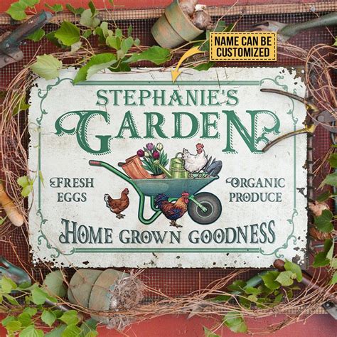 Personalized Garden Signs Garden Metal Sign Garden Decor | Etsy