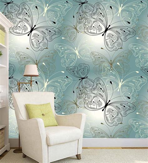 Buy Multicolour Vinyl Butterfly Print Designer Peel And Stick Self Adhesive Wall Paper/Wall ...