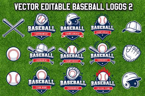 Vector Editable Baseball Logos 2 | Creative Logo Templates ~ Creative Market