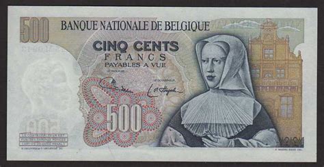 Belgium banknotes 500 Belgian francs banknote 1975 Bernard Van Orley ...