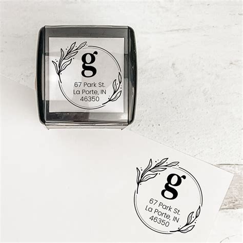 Elegant Botanical Monogram Address Stamp - Simply Stamps