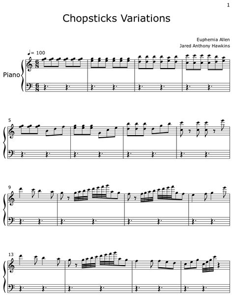 Chopsticks Variations - Sheet music for Piano