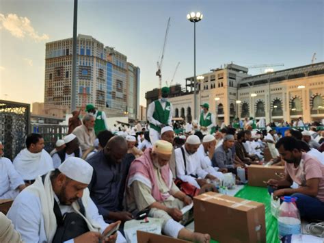 Mecca, Saudi Arabia, April 2023 - Pilgrims from different countries around the world are busy ...