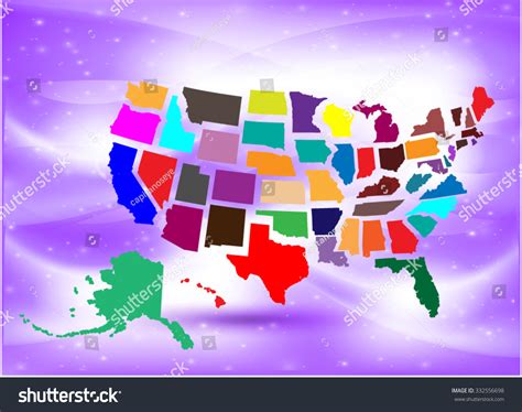 Separated State Maps Background Vector Illustration: เวกเตอร์สต็อก (ปลอดค่าลิขสิทธิ์) 332556698 ...