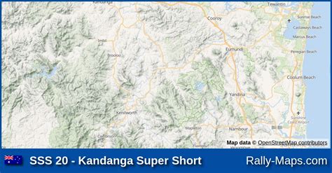 SSS 20 - Kandanga Super Short stage map | Rally of Queensland 2016 [APRC] 🌍 | Rally-Maps.com