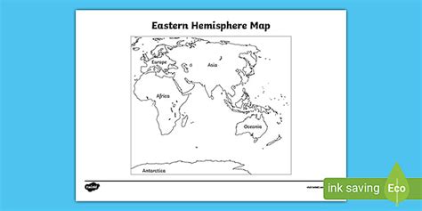 FREE! - Eastern Hemisphere Outline Map - Classroom Resources - KS1