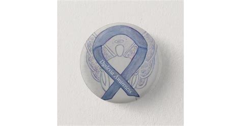 Dyslexia Silver Awareness Ribbon Angel Custom Pins | Zazzle.com