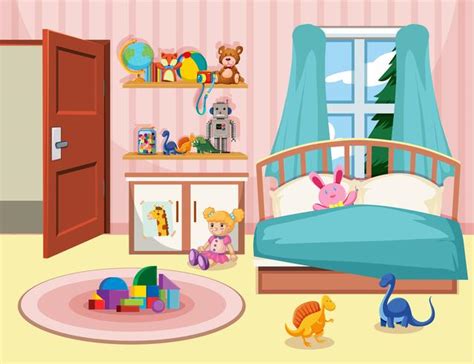 Un fondo de dormitorio infantil 303234 Vector en Vecteezy