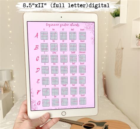 Beginner Guitar Chord Charts Printable PDF 8.5x11 Instant Digital ...