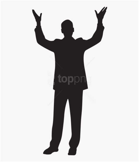 Hands Up Png - Person With Hands Up Silhouette, Transparent Png , Transparent Png Image - PNGitem