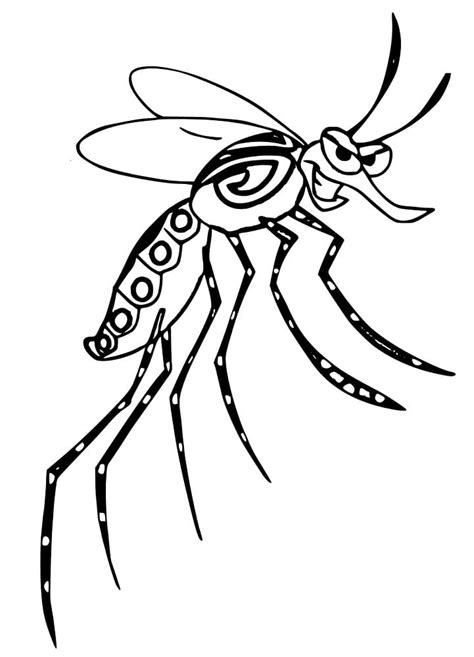 Desenhos de Aedes Aegypti Engraçado para Colorir e Imprimir - ColorirOnline.Com