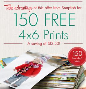 Snapfish: FREE 150 Photo Prints (Just Pay Shipping)