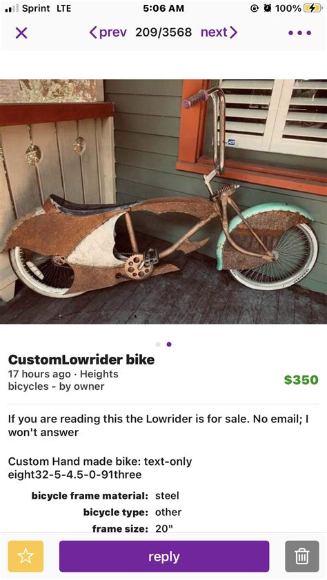 Custom “lowrider bike” for $350?! : r/CrackheadCraigslist