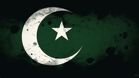 Premium AI Image | Pakistani flag sticker in the shape of Pakistan green abstract background