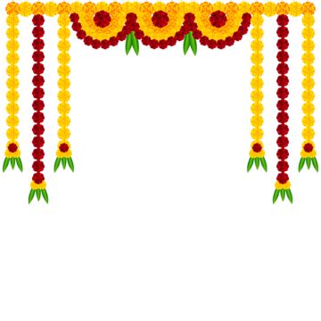 Marigold Toran Decorative Garland Indian Festivals Diwali Vector Design ...